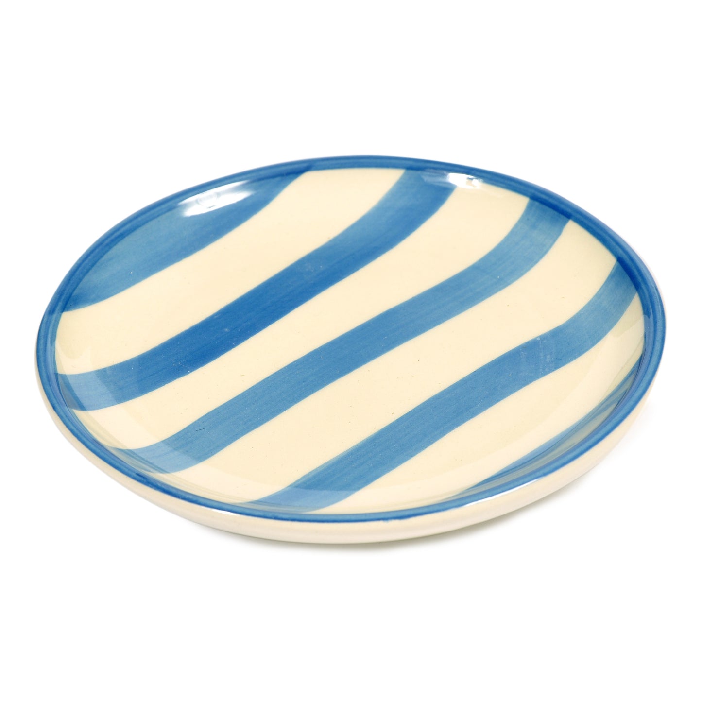 Blue Striped Porcelain Mini Plate Not specified