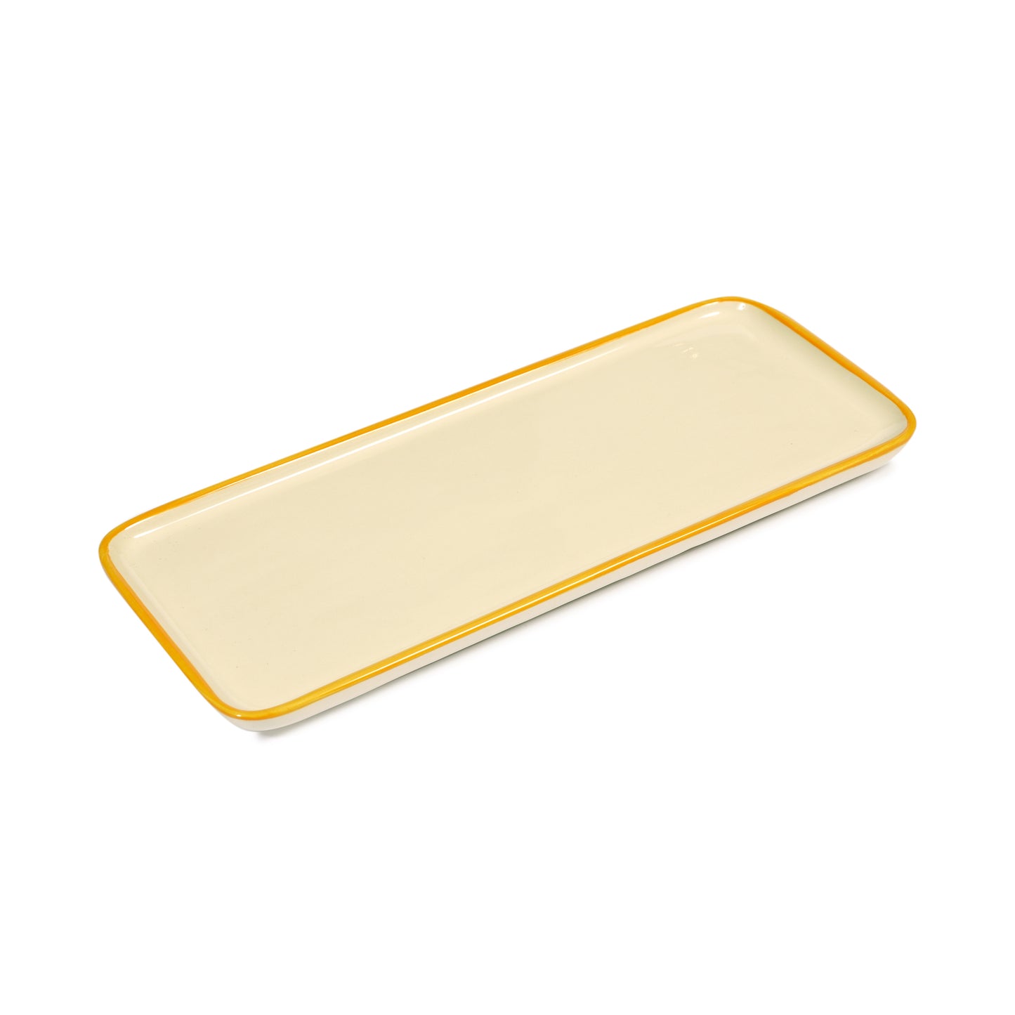 Yellow Border Porcelain Tray Not specified