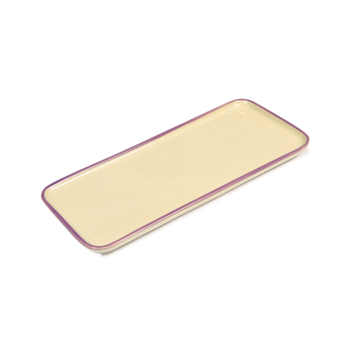 Lavender Border Porcelain Tray Not specified