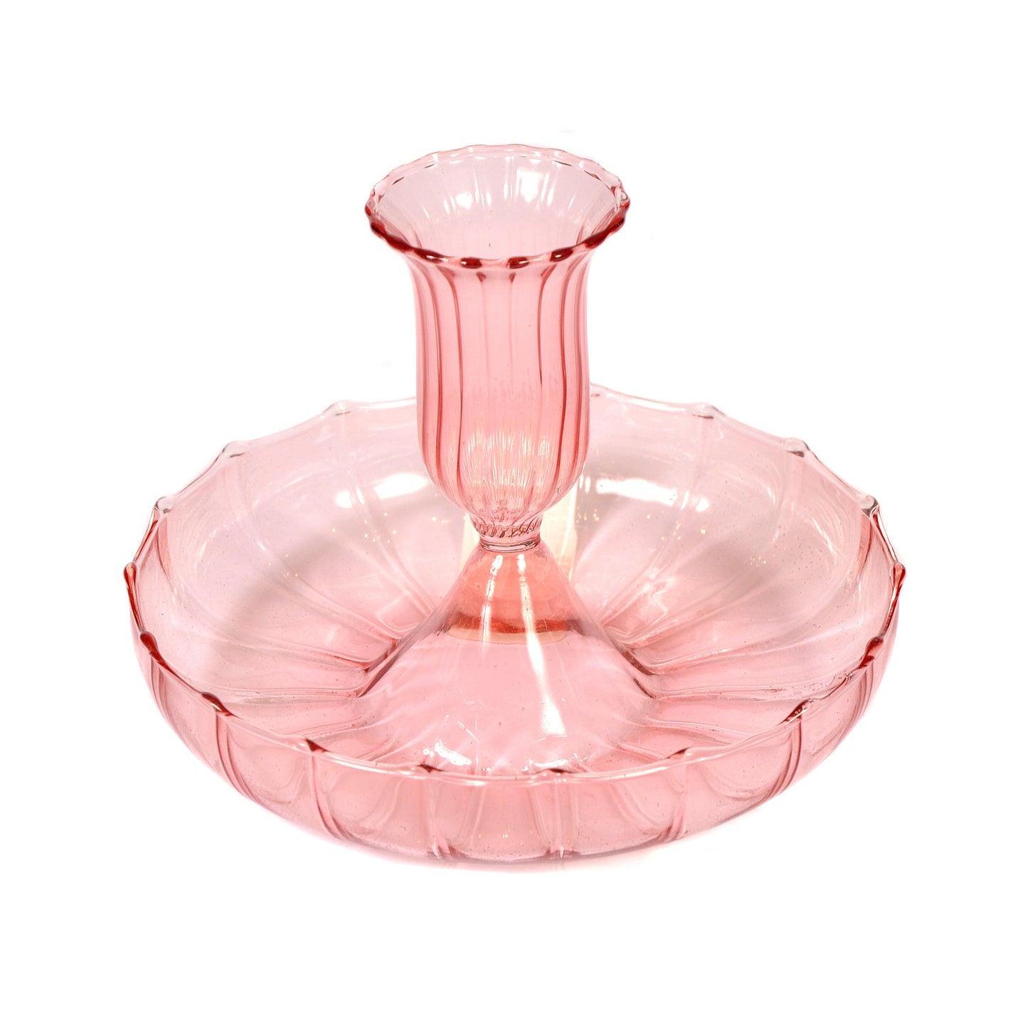 Pink Fluted Candlestick Joanna Wood Shop