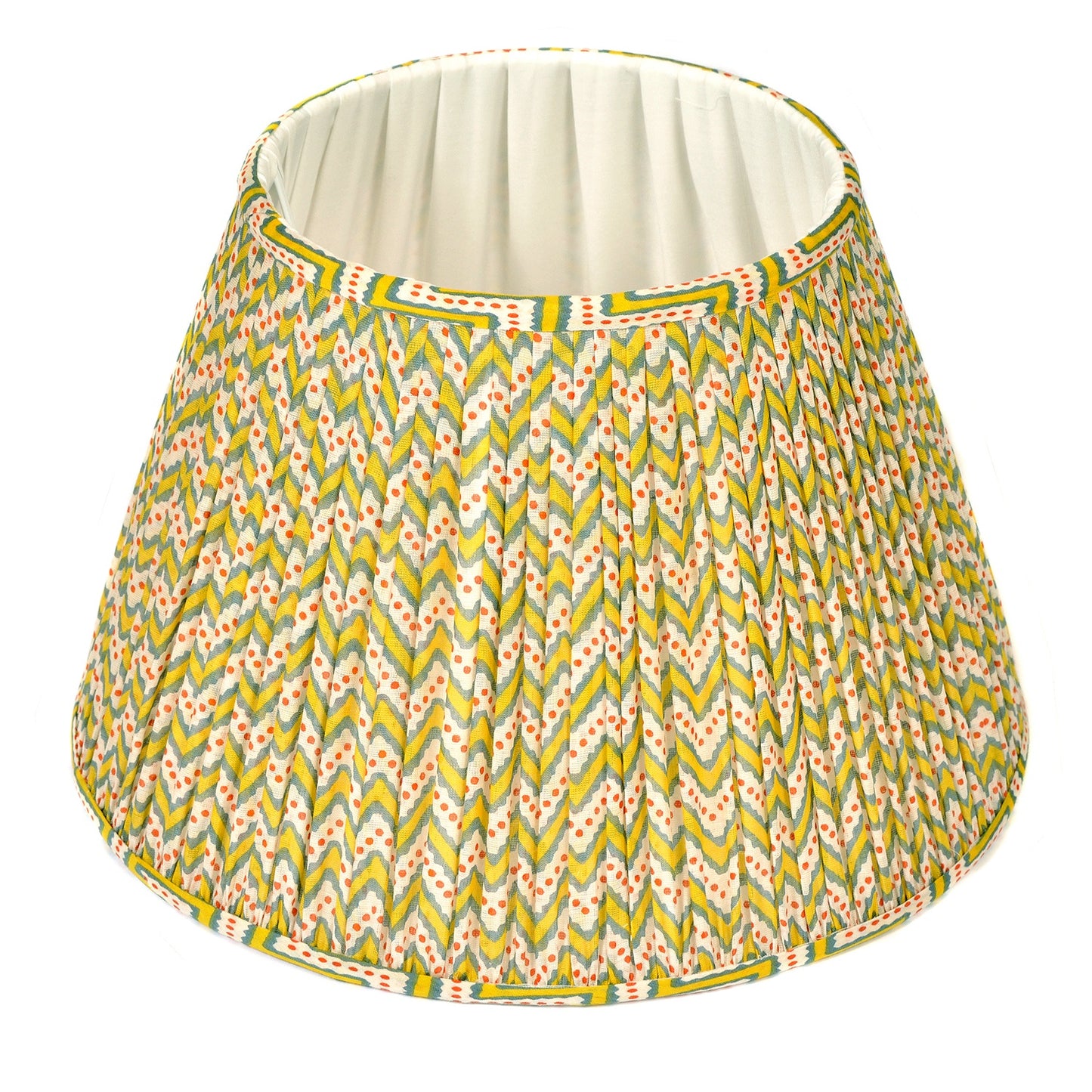 Yellow Zig Zag Pleated Large Lampshade Joanna Wood Shop