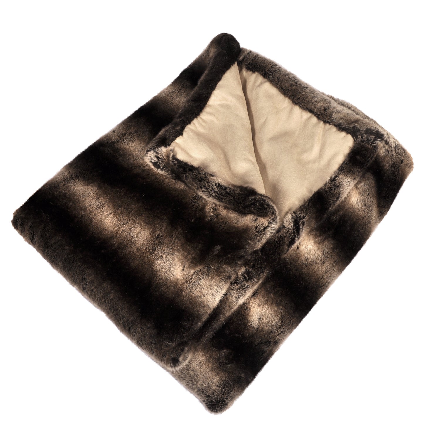 Dark Stripe Faux Fur Throw King Joanna Wood Shop
