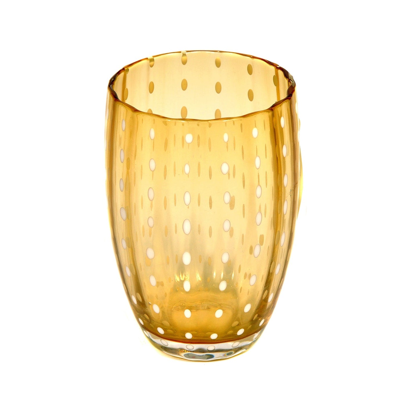 Orange spotted glass tumbler