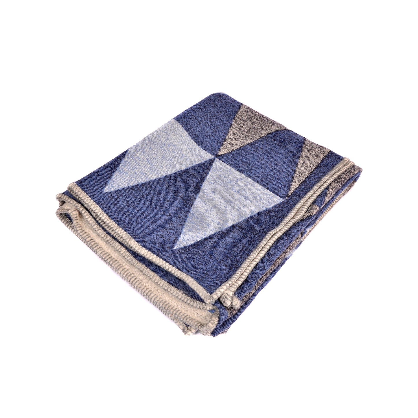 Blue Grey Triangle Cashmere Blanket Not specified