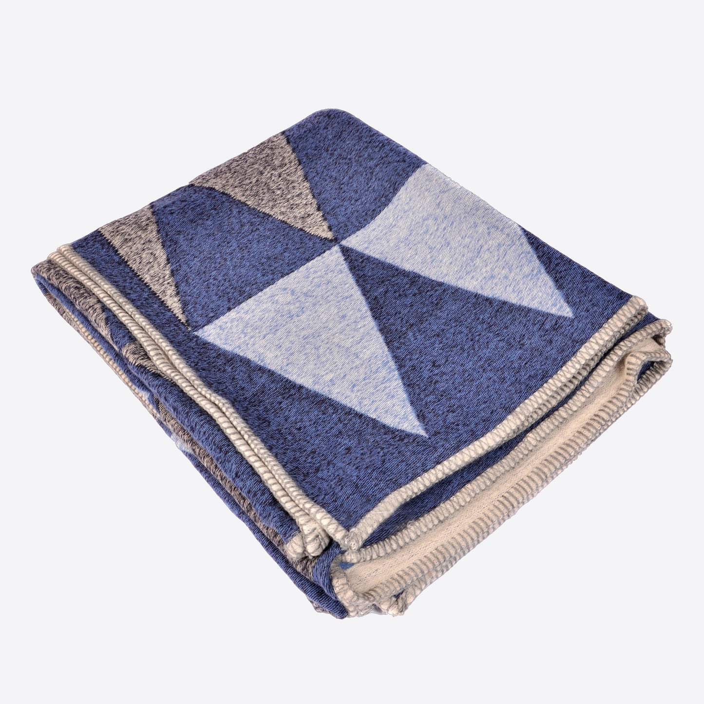 Blue Grey Triangle Cashmere Blanket Not specified