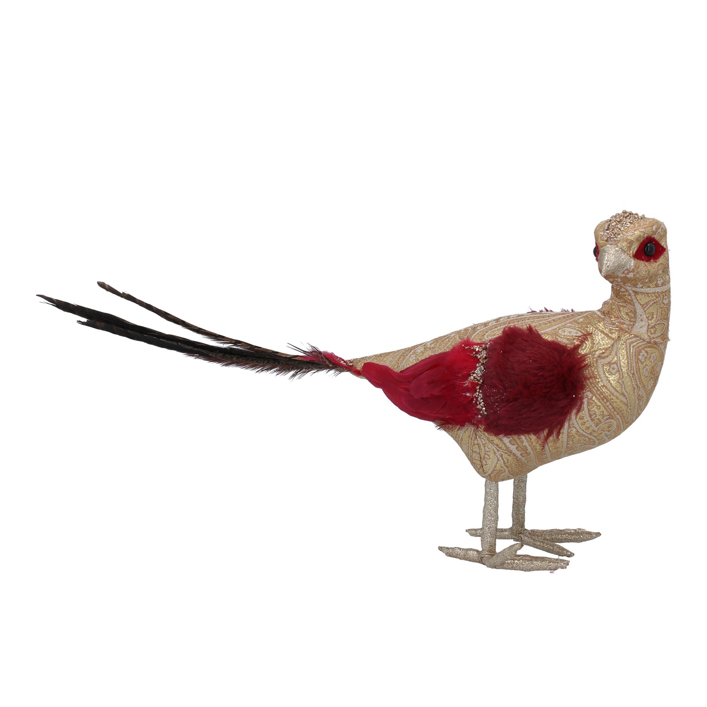 Burgundy and Gold Fabric Pheasant Not specified