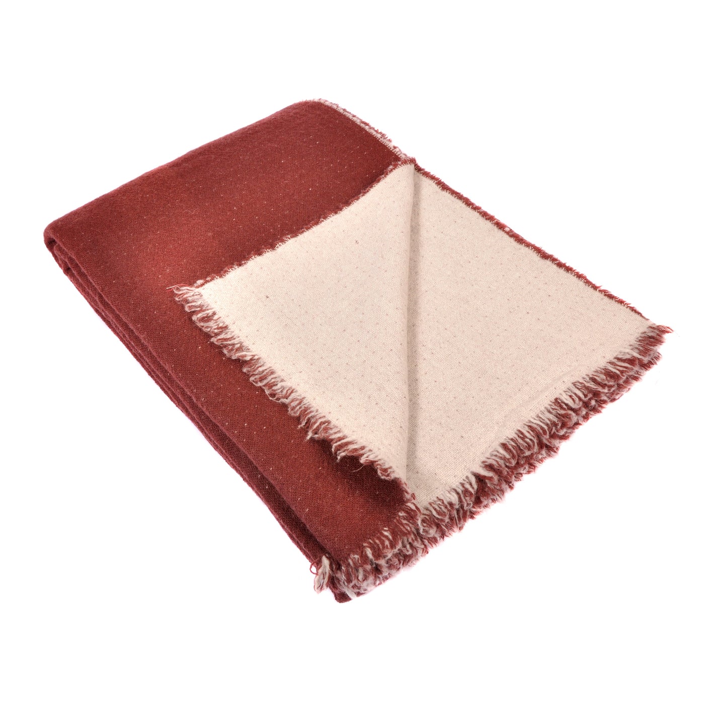 Burgundy and Grey Extra Fine Merino Throw Joanna Wood Shop