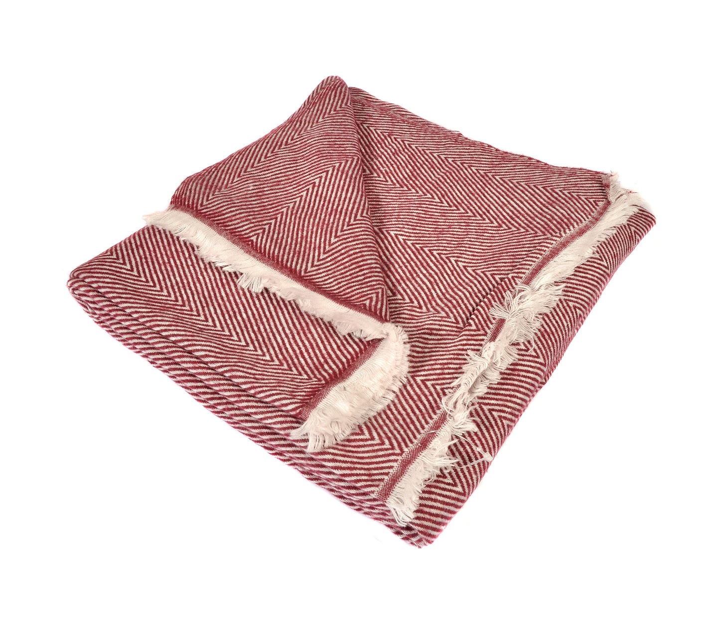 Burgundy Herringbone Cashmere Throw Joanna Wood Shop