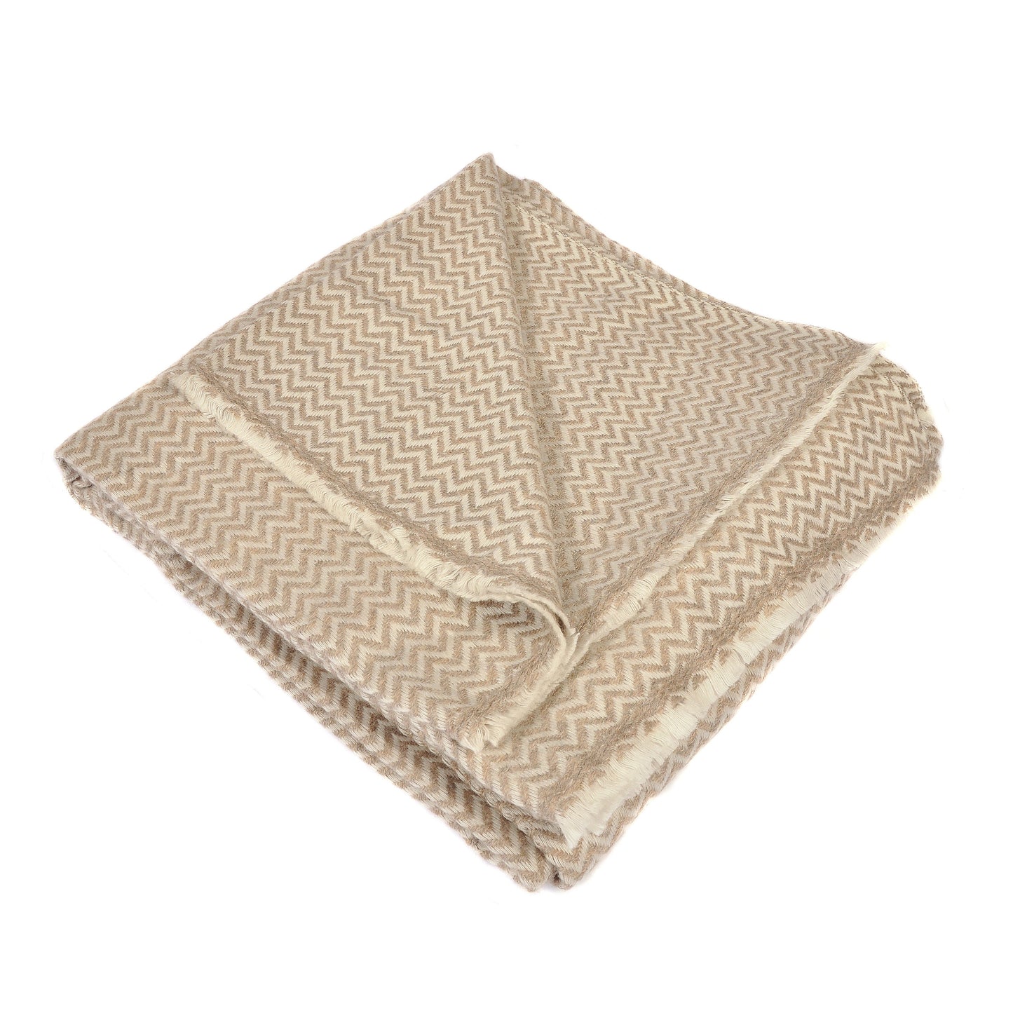 Coffee Zig Zag Cashmere Throw Joanna Wood Shop