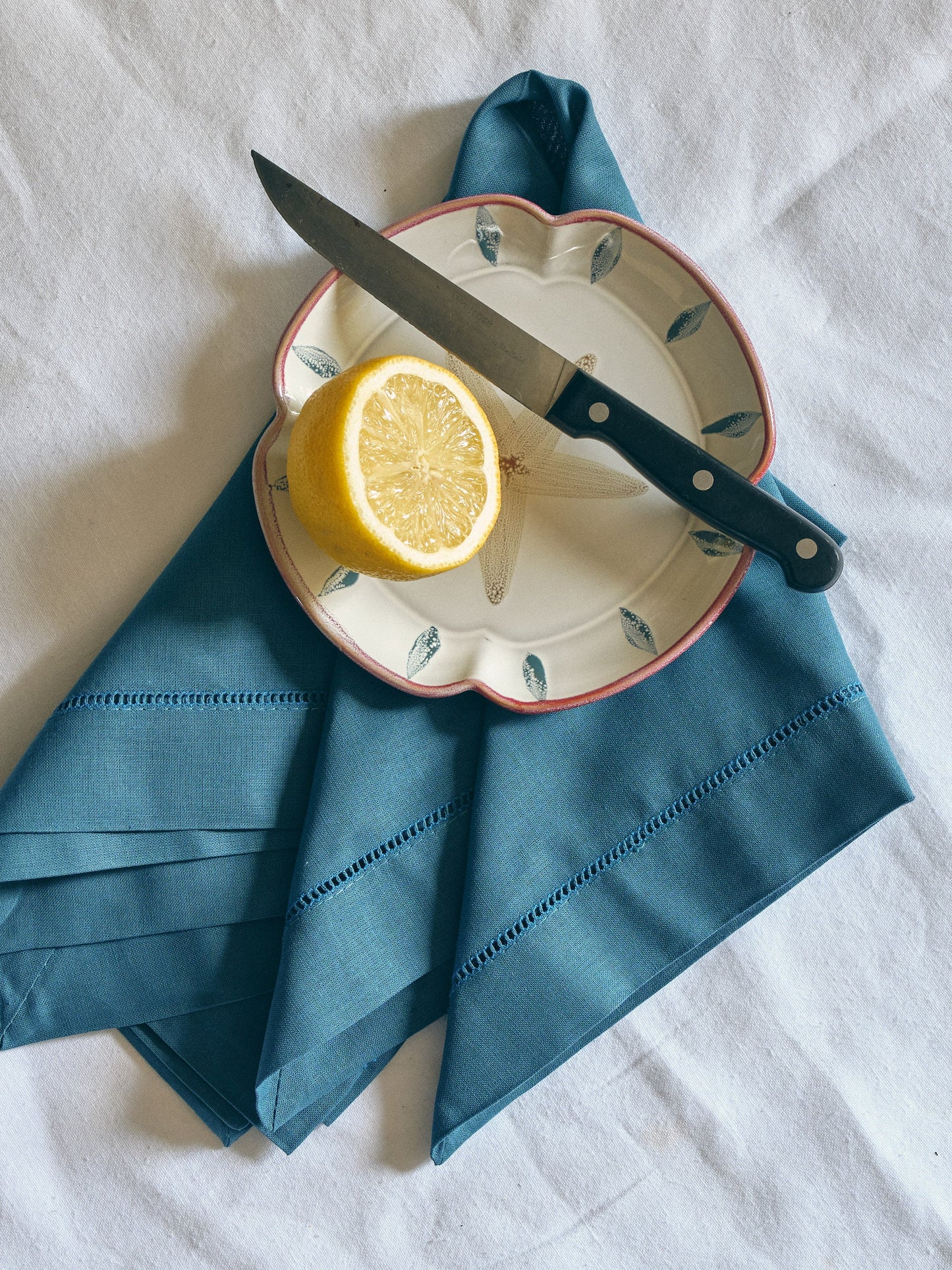 Set of 4 Teal Linen Napkins Joanna Wood Shop
