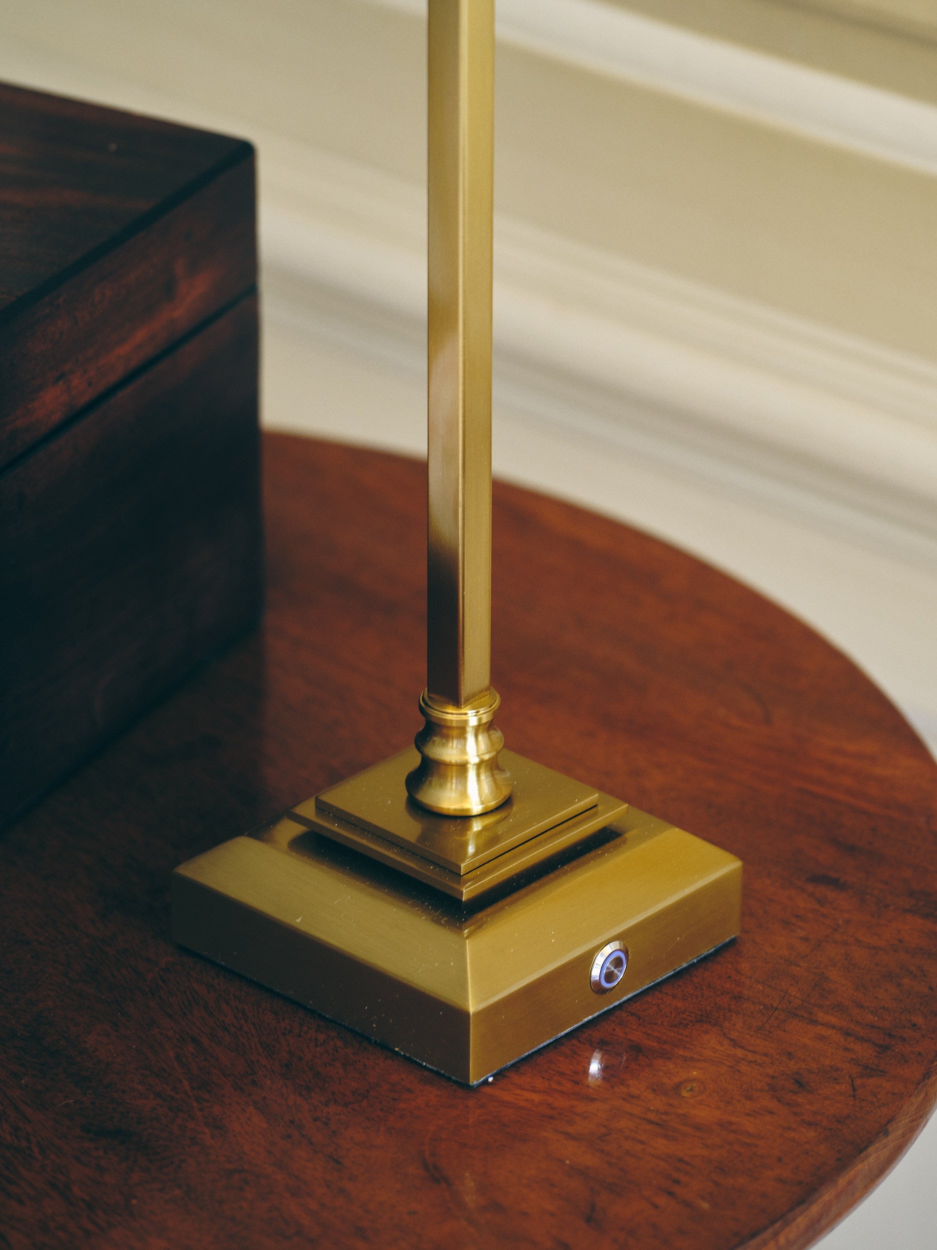 Tall Brass Square Base Cordless Lamp Joanna Wood Shop