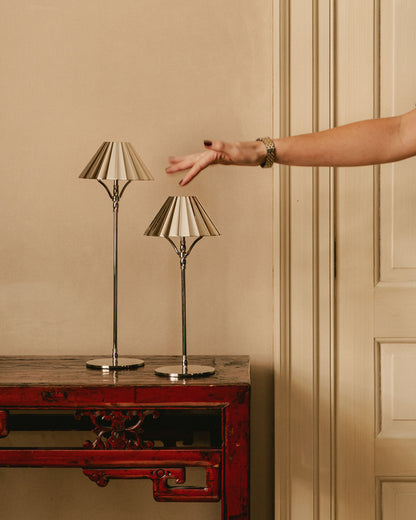 Classic Silver Cordless Lamp Large