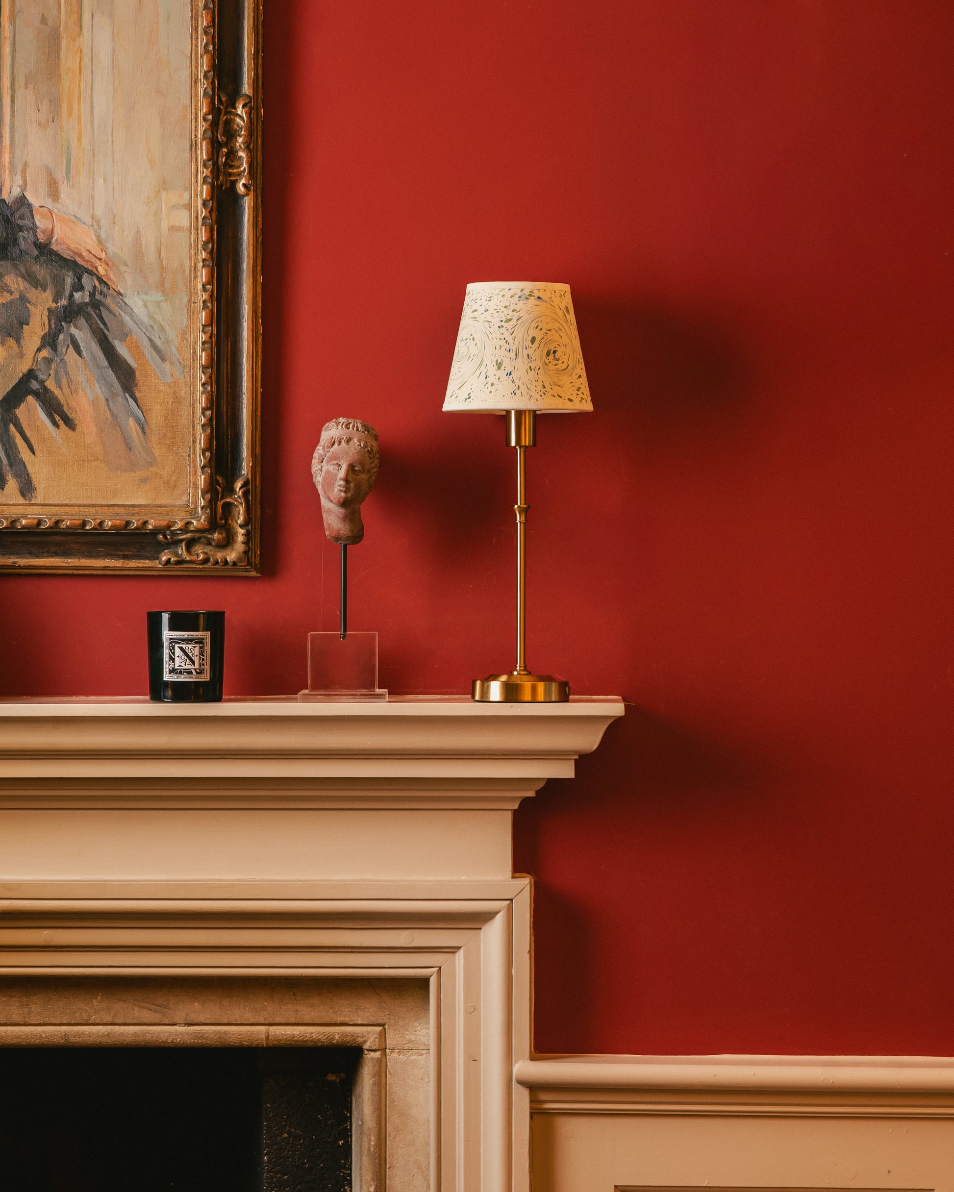 Cream, Green and Blue Marble Paper 15cm Lampshade Joanna Wood Shop