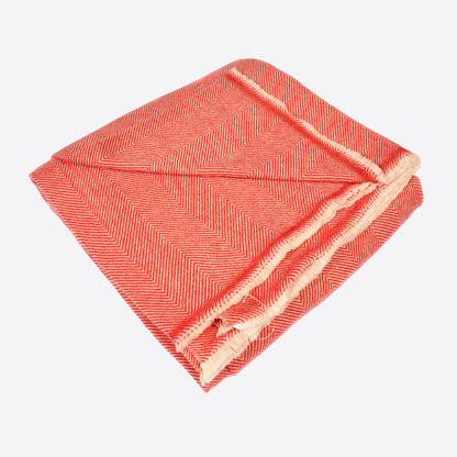 red herringbone patterned throw blanket