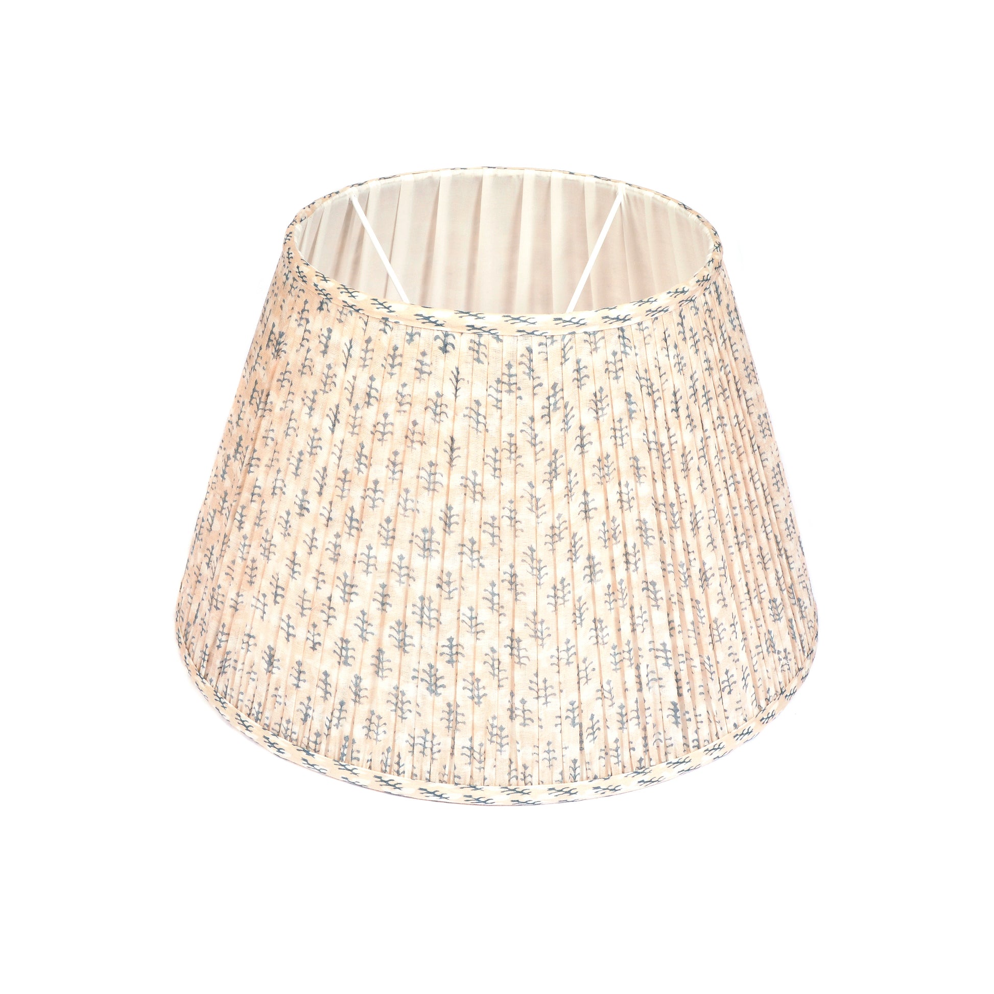 Navy Leaf Pattern Neutral Lampshade Not specified