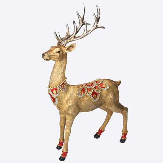 Gold Stag with Red Jewels Joanna Wood Shop