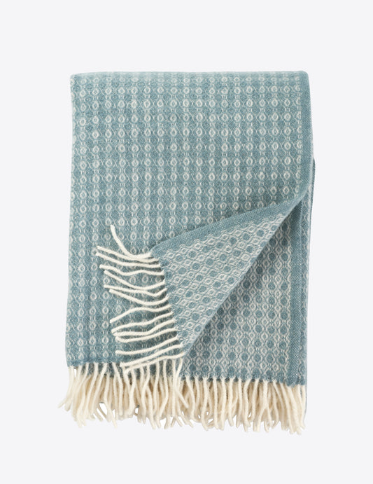 Sky Blue Woven Lambswool Throw Not specified