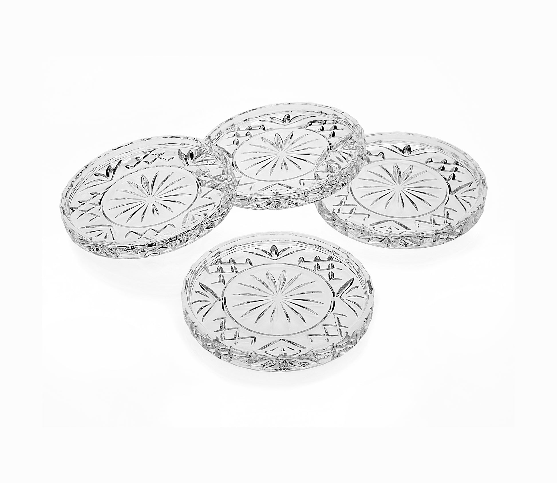 Set of Four Cut Glass Coasters Joanna Wood Shop