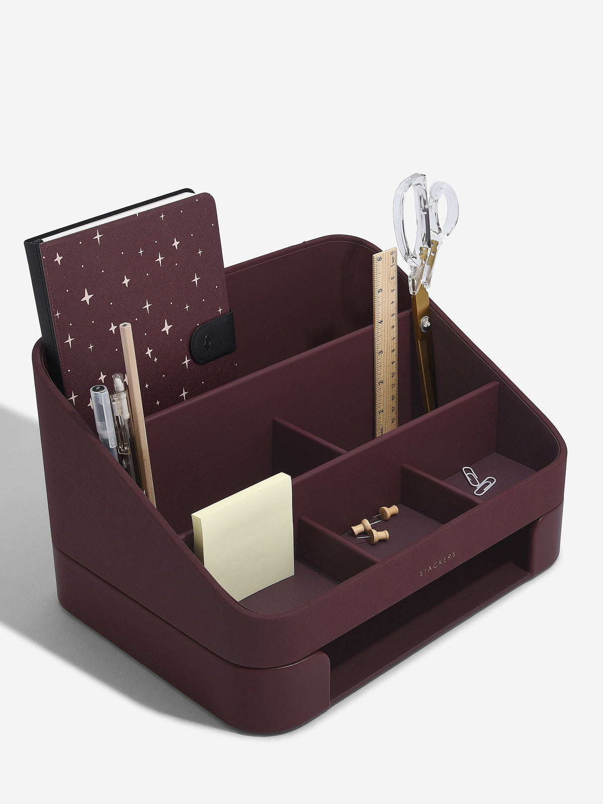 Stackers Burgundy Desk Organiser with Tray Joanna Wood Shop