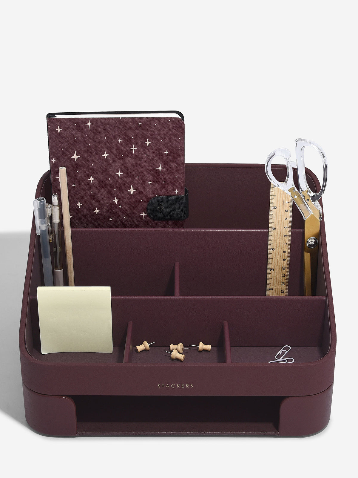 Stackers Burgundy Desk Organiser with Tray Joanna Wood Shop
