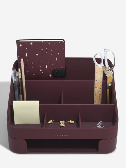 Stackers Burgundy Desk Organiser with Tray Joanna Wood Shop