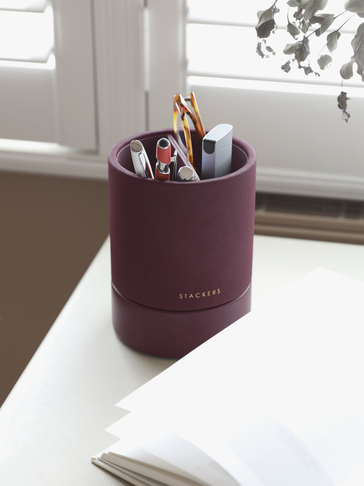 Stackers Burgundy Pen Pot Joanna Wood Shop