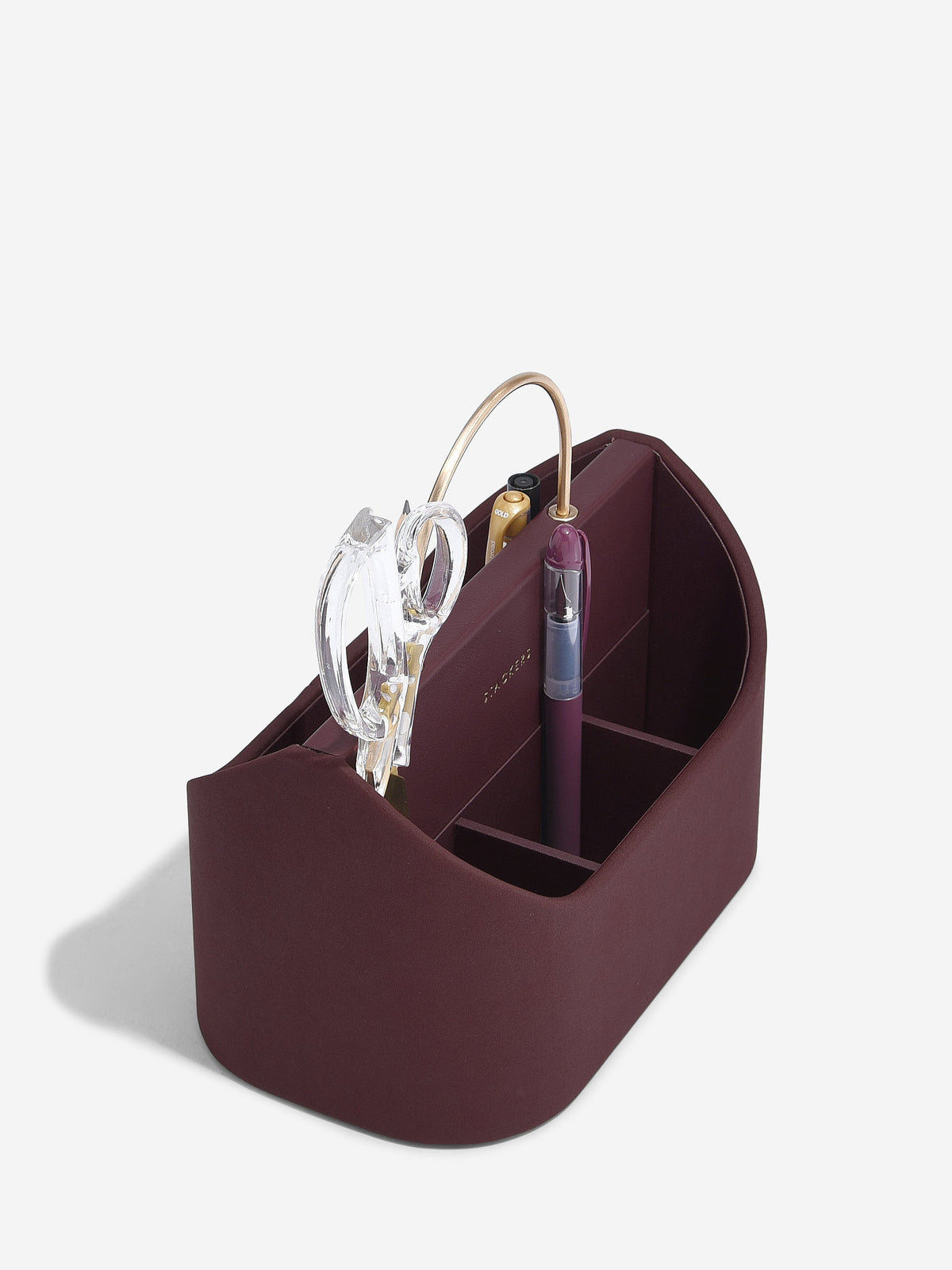 Stackers Burgundy Desk Caddy with Handle Joanna Wood Shop