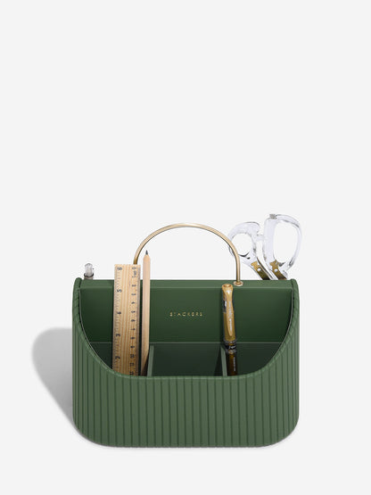 Stackers Green Desk Caddy with Handle Joanna Wood Shop