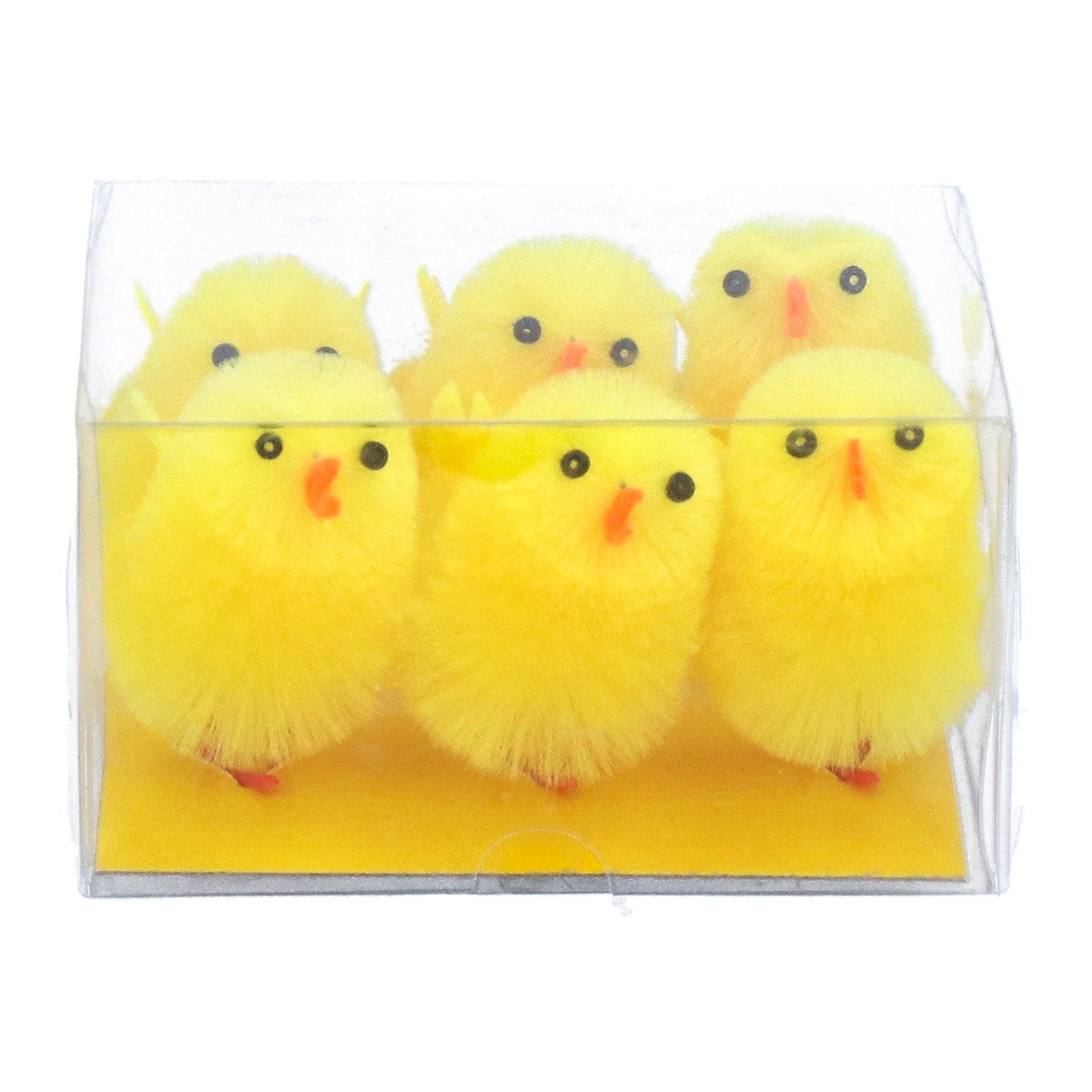 Box of  6 Yellow Chenille Chicks Not specified