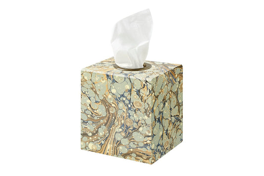 Sand and Blue Marble Paper Tissue Box Cover Not specified