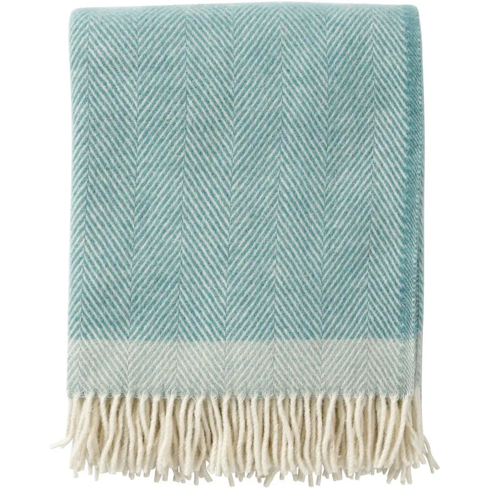 Aqua Chevron Lambswool Throw Not specified