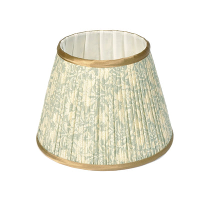 Aqua Floral Pleated Lampshade with Gold Trim 20cm Not specified