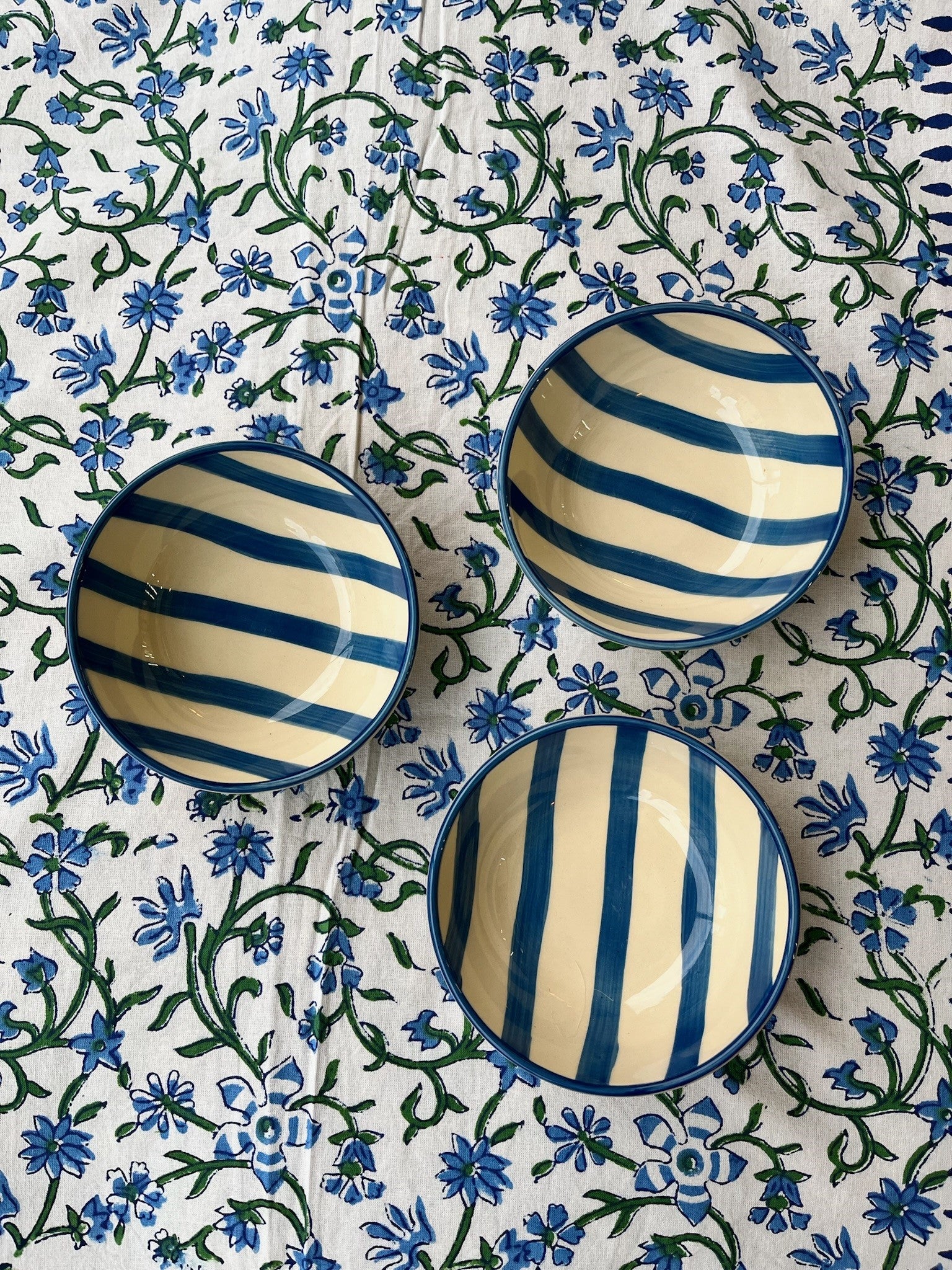 Blue Striped Porcelain Bowl Not specified