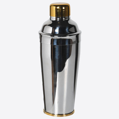 Silver with gold contrast lid and trim cocktail shaker