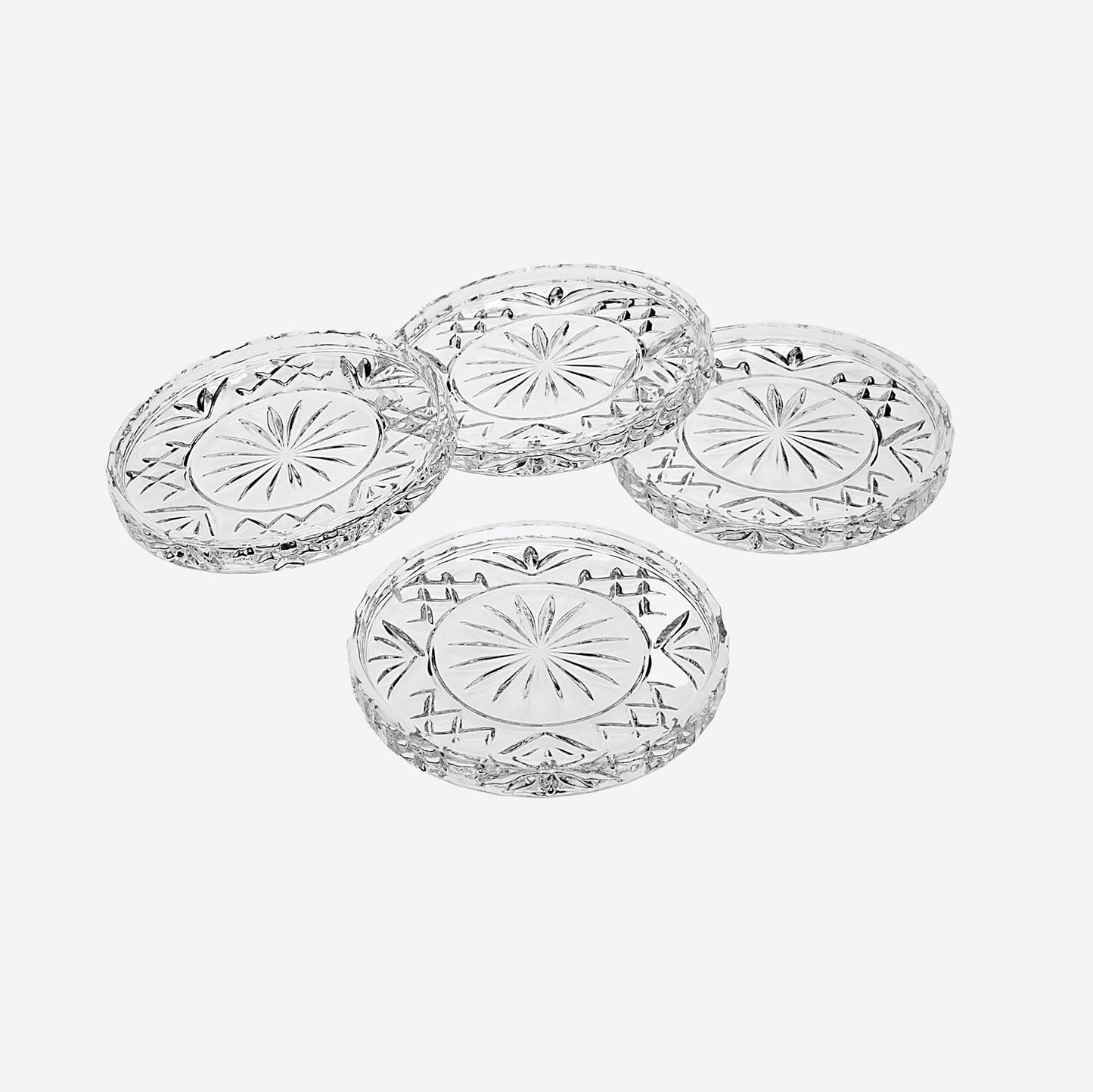 Set of Four Cut Glass Coasters Not specified