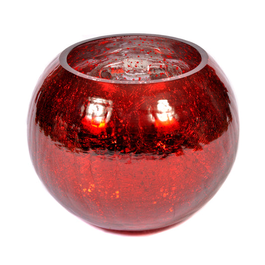 Round Red Mercury Glass Tealight Large Not specified