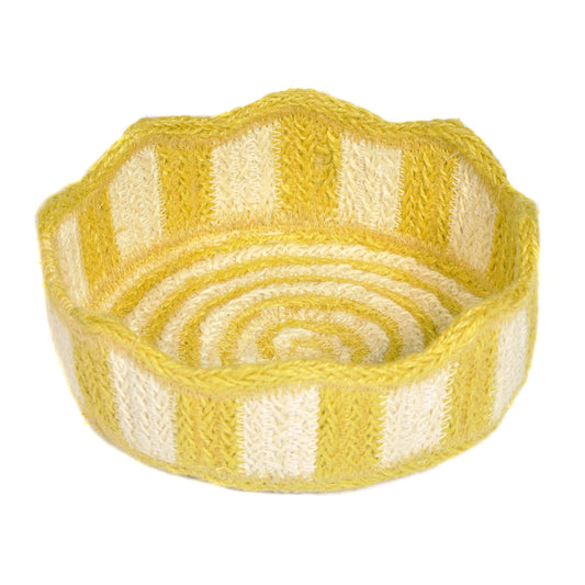 Yellow Striped Mini Basket Not specified