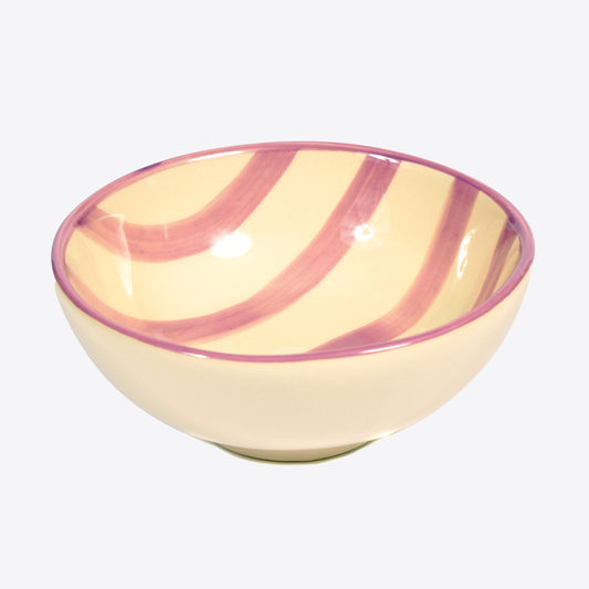 Lavender Striped Porcelain Bowl Not specified