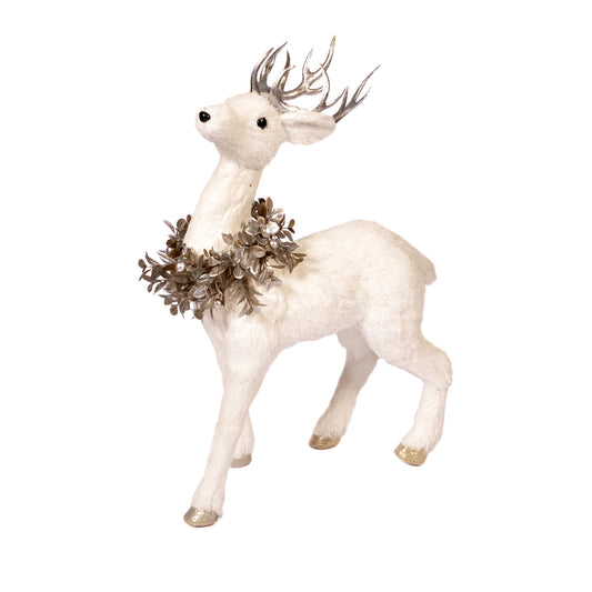 White Reindeer with Silver Wreath Not specified