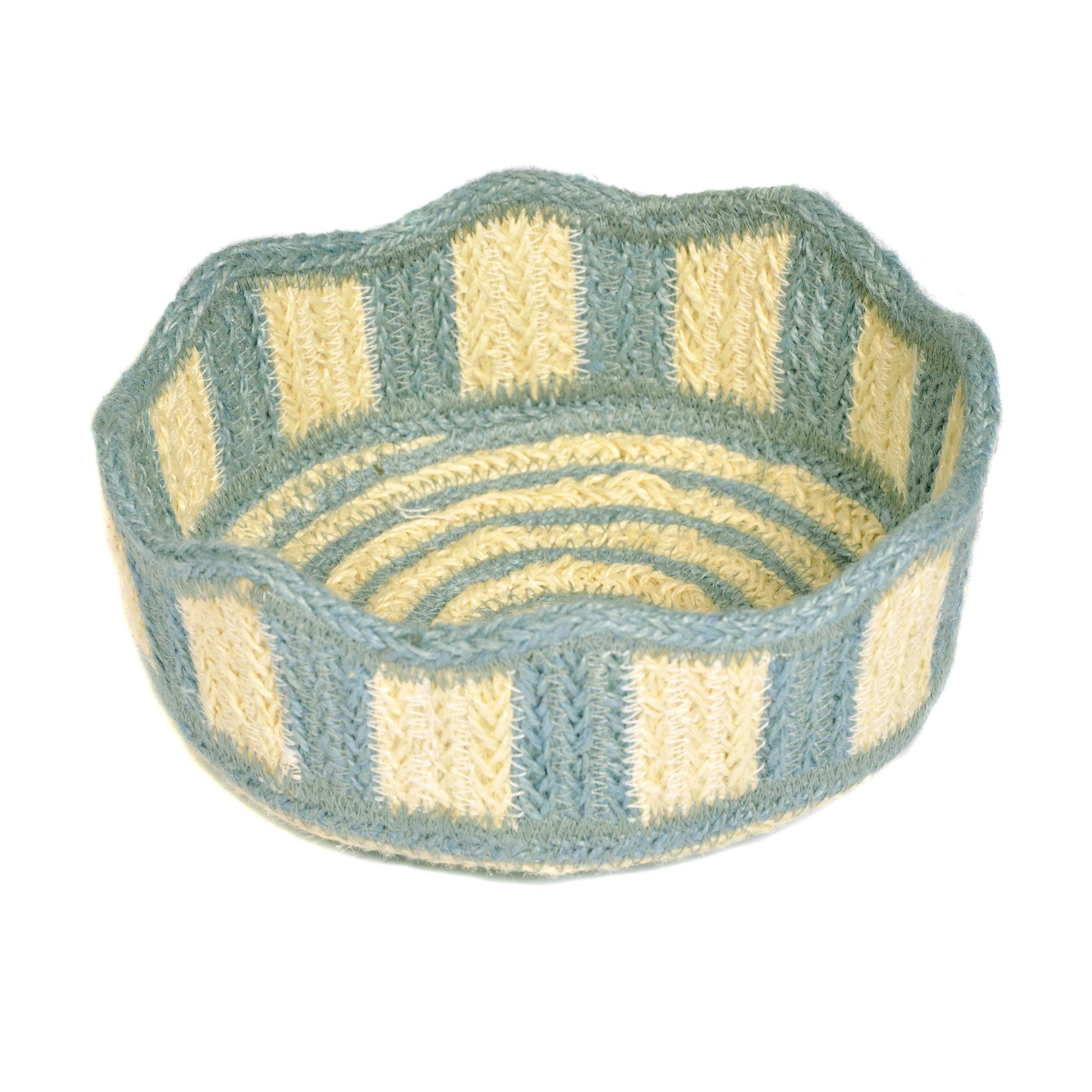Blue Striped Mini Basket Not specified