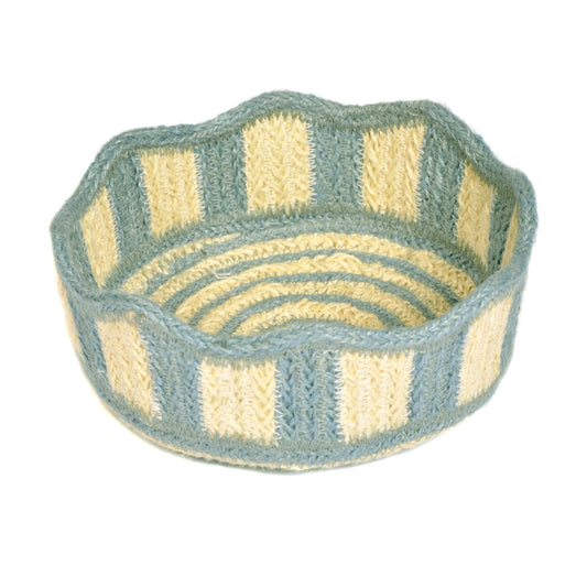 Blue Striped Mini Basket Not specified