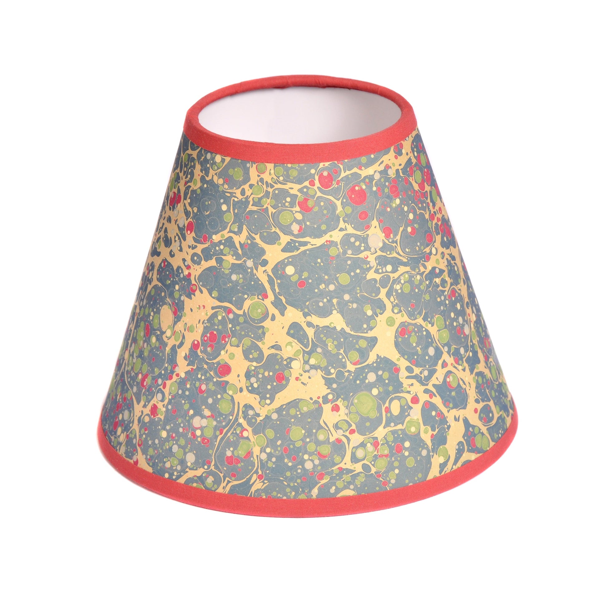 Navy, Green and Red Marble Paper 20cm Lampshade Not specified