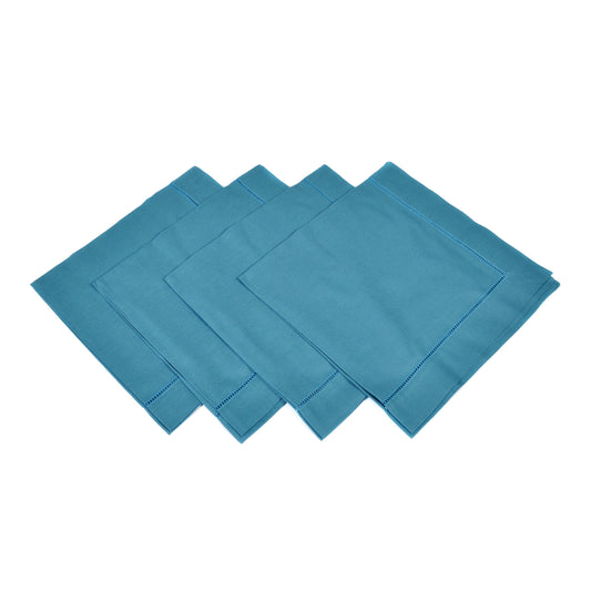 Set of 4 Teal Linen Napkins Not specified