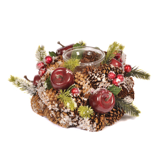 Berry and Fir Cone Tealight Holder Not specified