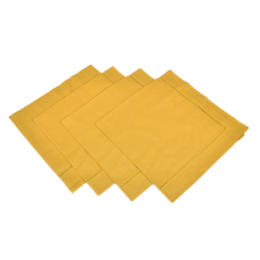 Set of 4 Mustard Linen Napkins Not specified