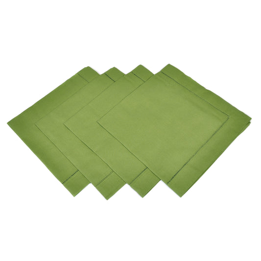 Set of 4 Green Linen Napkins Not specified