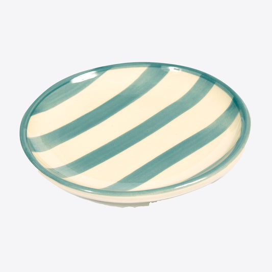 Grey Striped Porcelain Mini Plate Not specified