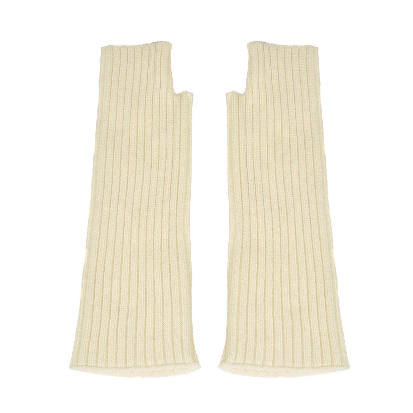 Cashmere Blend Fingerless Gloves Cream Not specified