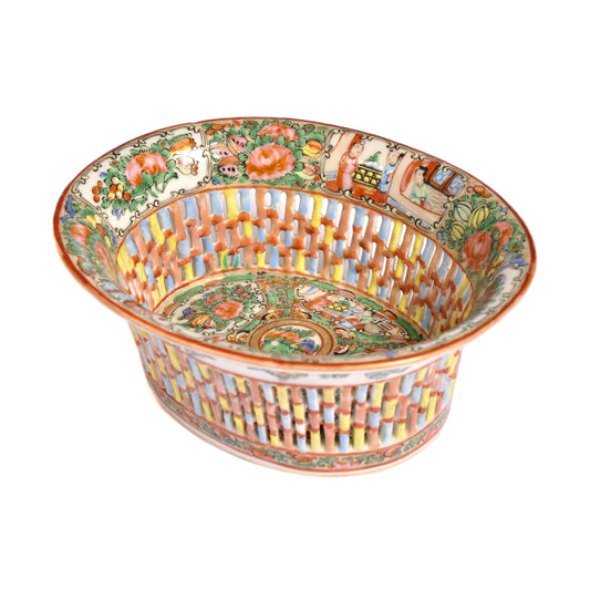 Late Qing Dynasty Famille Rose Porcelain Basket Not specified