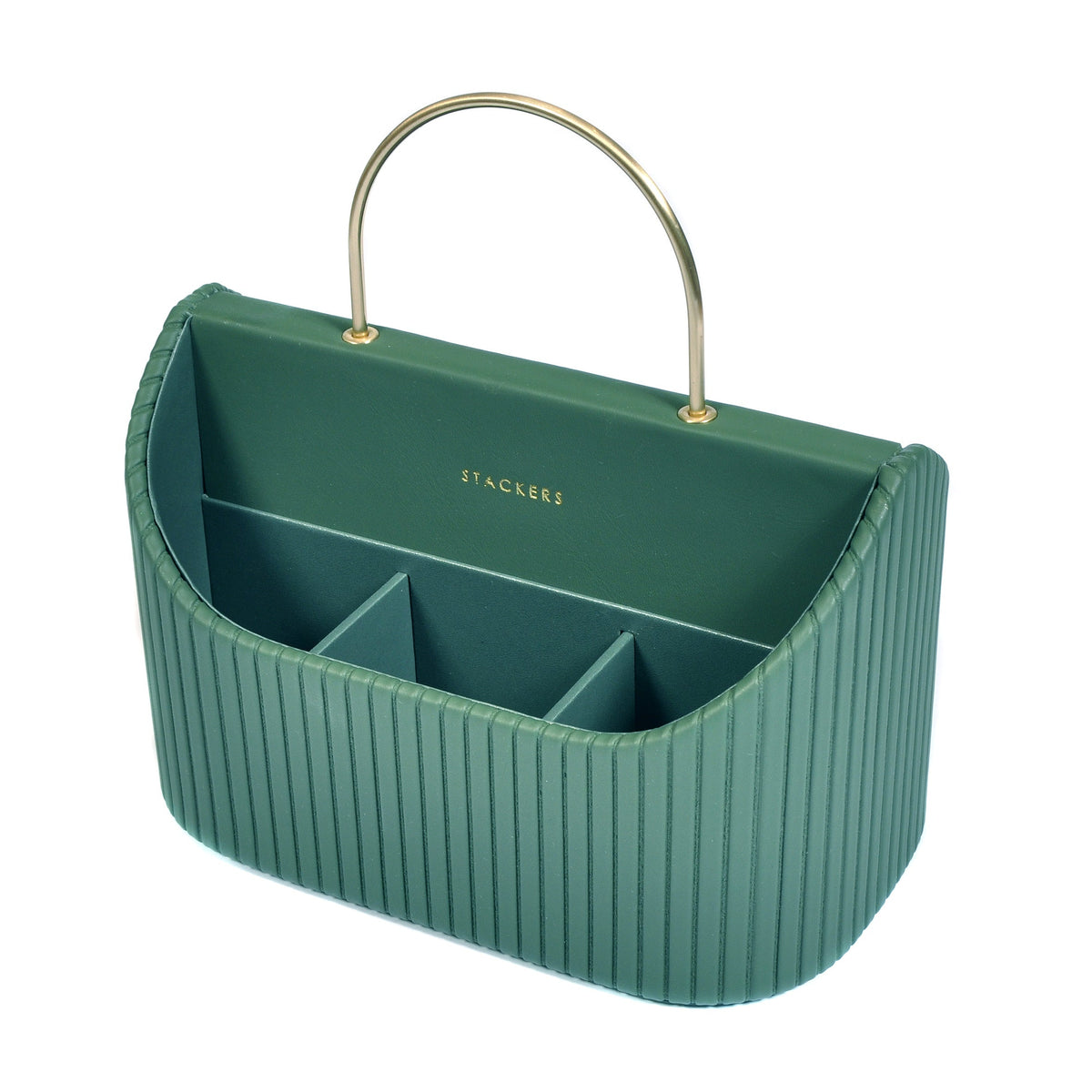 Stackers Green Desk Caddy with Handle Not specified